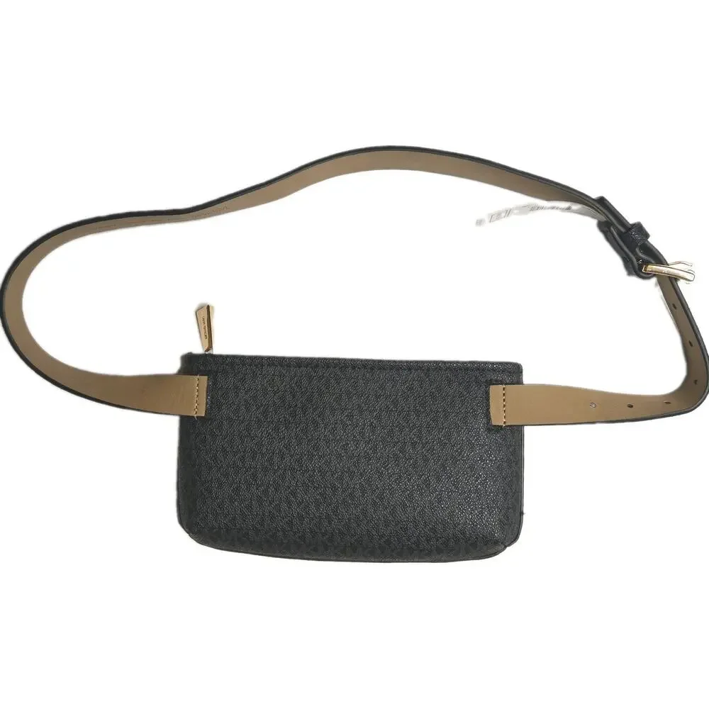 Michael Kors Women's Black Monogram Belt /Crossbody Bag Size S/M NWT